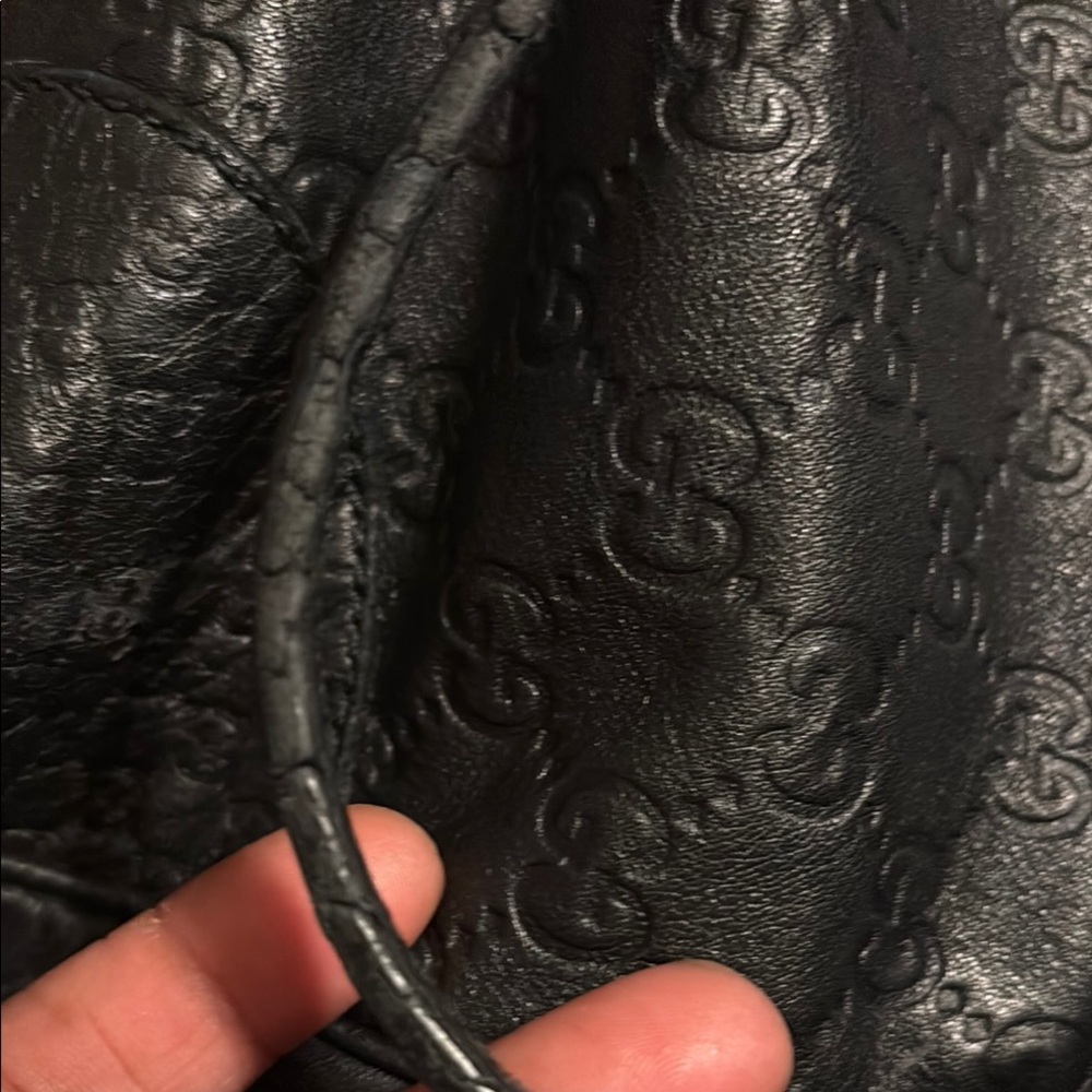 Gucci Embossed Black Leather Tote - Picture 7 of 11